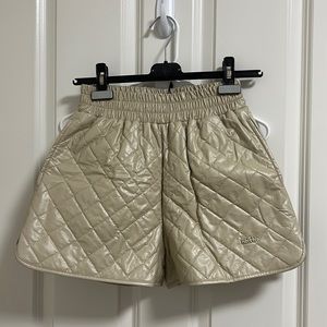 Grove Leather Shorts Cream color